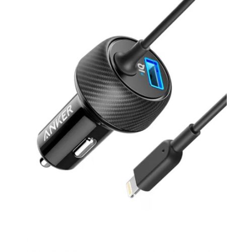 Anker PowerDrive 2 Elite Car Charger With Lightning Connector - Black
