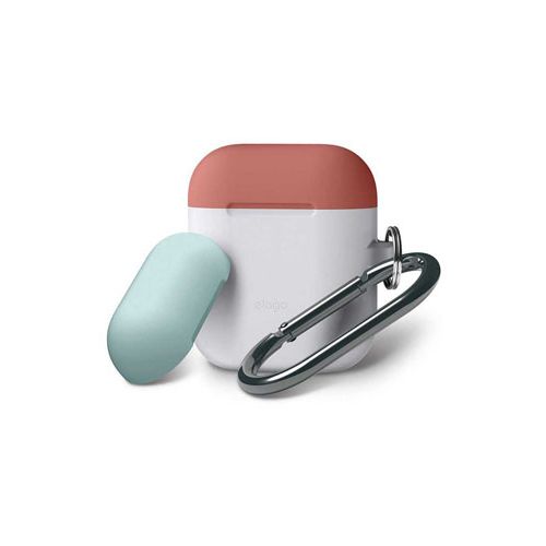 Elago Duo Hang Case for Airpods - Body-Night Glow / Top-Italian Rose,Coral Blue