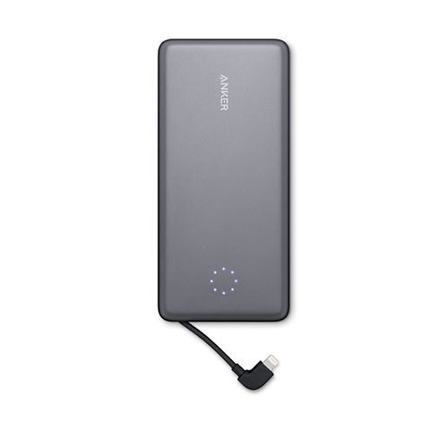 ANKER POWERCORE+ 10000 PRO PORTABLE CHARGER WITH BUILT-IN LIGHTING CABLE - SPACE GREY
