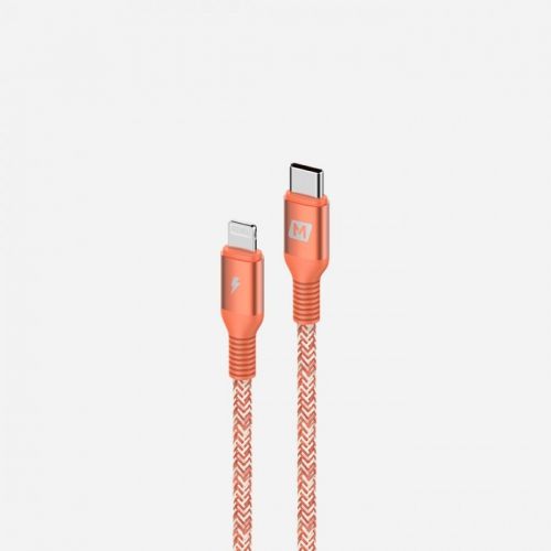 MOMAX ELITE-LINK LIGHTING TO TYPE-C CABLE 1.2M- BRAIDED NYLON RED