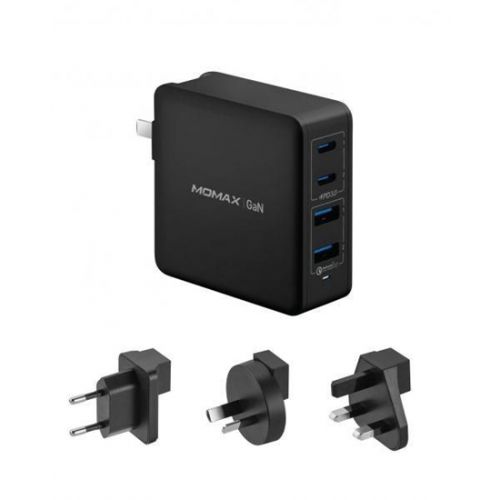 Momax GaN Gallium Nitride Ultimated Compact with Fast Charge Capability for USB-Powered Device - Black