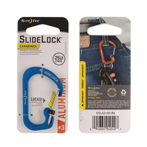 Nitelze Slide Lock Carabiner Aluminium - Blue