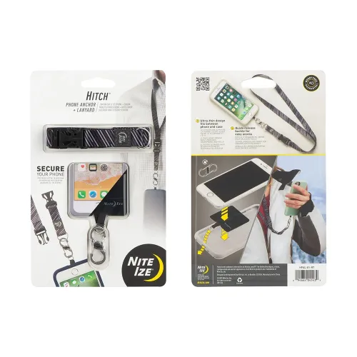 Nitelze Hitch Phone Anchor + Lanyard - Black
