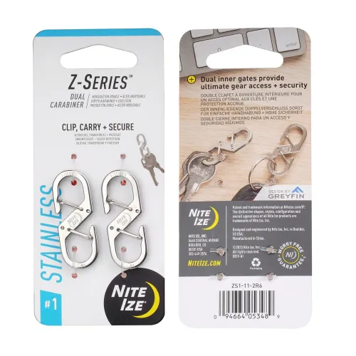 Nitelze Z-series Dual Carabiner - 2pack Stainless