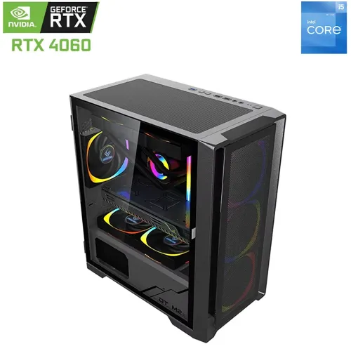 Lingfeng Atx Intel Core I5-12th Gen Rtx 4060 Gaming Pc - Black