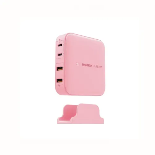 Momax - One Plug 70w 4-port Charger-pink
