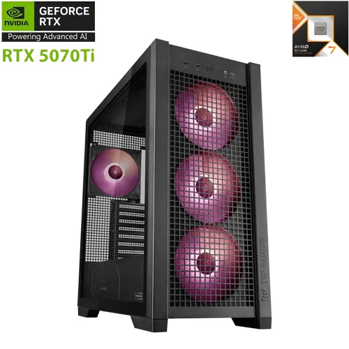 Asus Tuf Amd Ryzen 7 9800x3d Rtx 5070 Ti 16gb Gaming Pc - Black