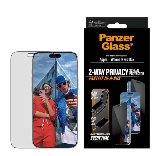 Panzerglass Privacy Screen Protector For Iphone 17pro Max| Ultra-wide Fit W. Fastfit In-a-box