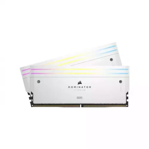 Corsair Dominator Titanium Rgb Ddr5 - 32gb (2x16gb) 6400mt/s Cl32 Memory Kit - White