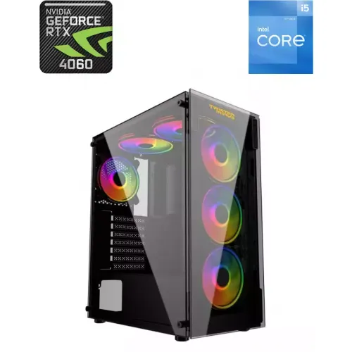 Twisted Minds Manic Shooter-3 Intel Core I5-12th Gen Rtx 4060 Gaming Pc - Black
