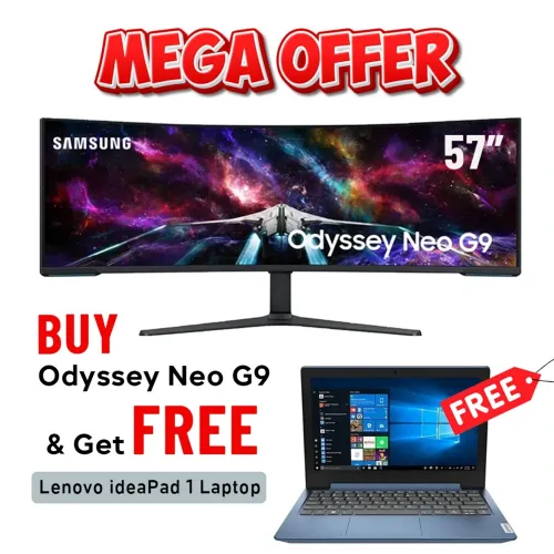 Samsung 57 Inch Odyssey Neo G9 G95nc Dual Uhd Curved Gaming Monitor 240hz Refresh Rate 1ms(Gtg) Response Time - White