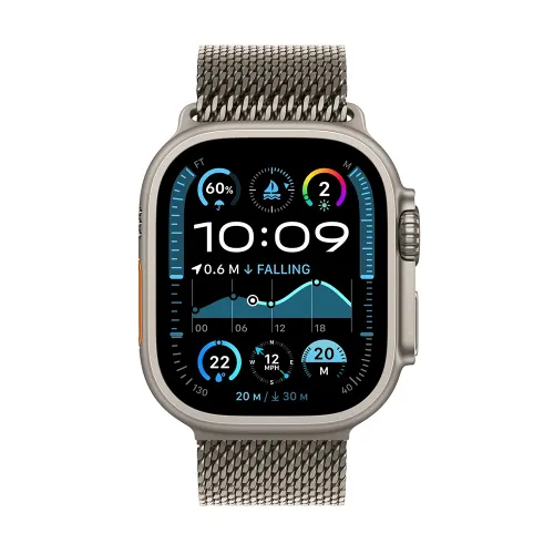 Apple Watch Ultra 2 Gps + Cellular 49mm Natural Titanium Case With Natural Titanium Milanese Loop - M