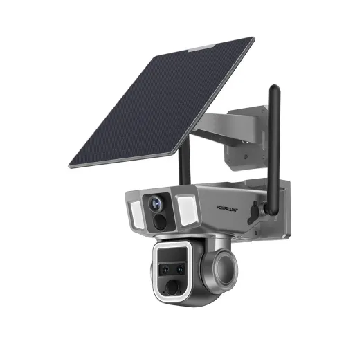 Powerology 4g/wifi 360° Dual Lens Outdoor Camera - Black