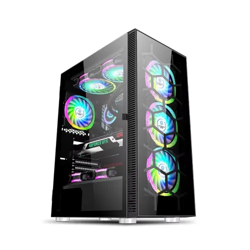 Wj Coolman Midtower E-atx Gaming Pc Case - Black (Pre-installed 6 Fan)