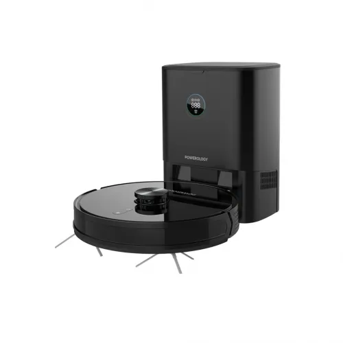 Powerology Smart Station Robot Vacuum And Mop - Black