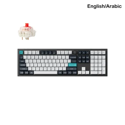 Keychron Q6 Max 100% Rgb Backlight Swappable Fully Assembled Knob, Qmk/via Wireless Mechanical Gaming Keyboard (Gateron Jupiter Red Switch) - English/arabic Keyboard