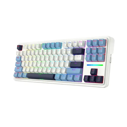 Redragon Antonium Pro K728 3 Modes Connection Backlightning Mechanical Keyboard - White & Blue