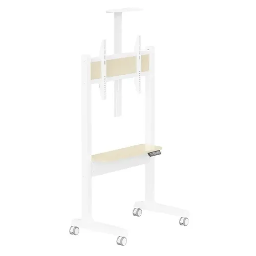 Powerology Electric TV Stand with Vertical Height Adjustment - White