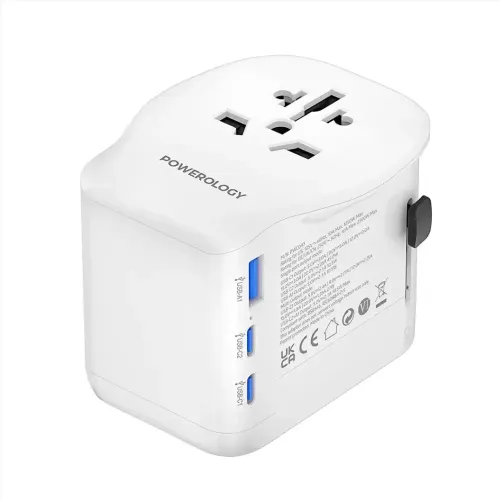 Powerology Universal Travel Adapter 2300W - White