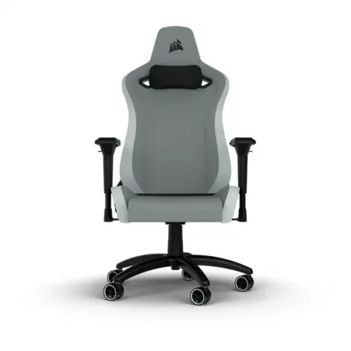 Corsair TC200 Plush Leatherette Gaming Chair - Light Grey/White