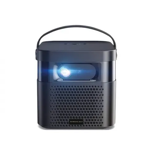 Powerology 4K Portable Projector Built-in 15600mAh Lithium Battery, Android 9.0, HDMI Ultra HD - Black