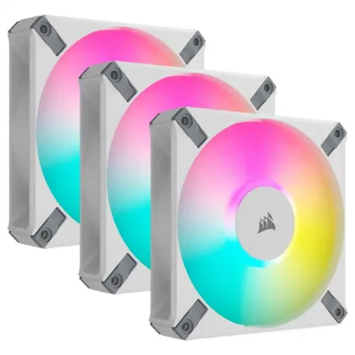 Corsair iCUE AF120 RGB ELITE 120mm PWM Triple Fan Kit - White