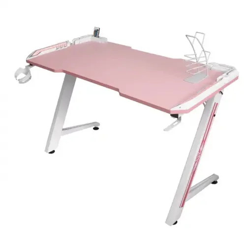 Gaming Desk With Armour Rgb Light Zp Leg - Pink/white ZP3-1200