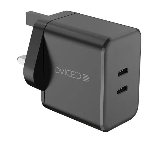DVICED Wall charger 2 x USB-C and cable 65W UK