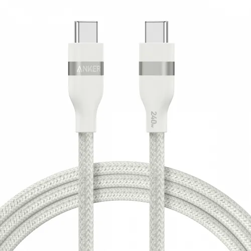 Anker Usb-c To Usb-c Cable 240w (Upcycled-braided) (0.9m/3ft) - White