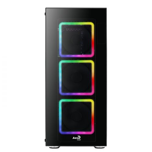 Aerocool CC Tor Pro-G-BK-v1 (SA) / 4 pcs RGB Square fan - USB3.0 x 2 -Glass Edition -Black