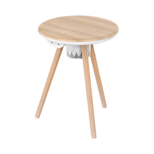 Momax Cymbal Multifunctional Foldable Smart Table With Wireless Charging, Speakers, USB-C Ports, and LED Lighting Effects