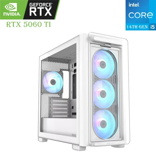 Gaming Pc Asus Intel Core I5-14th Gen Rtx 5060 Ti 8gb, 1tb Ssd, 16gb Ram White