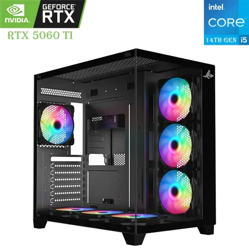 GAMING PC SHARX  – Intel Core i5 14th Gen | RTX 5060 Ti 8GB | 1TB SSD | 16GB RAM Black