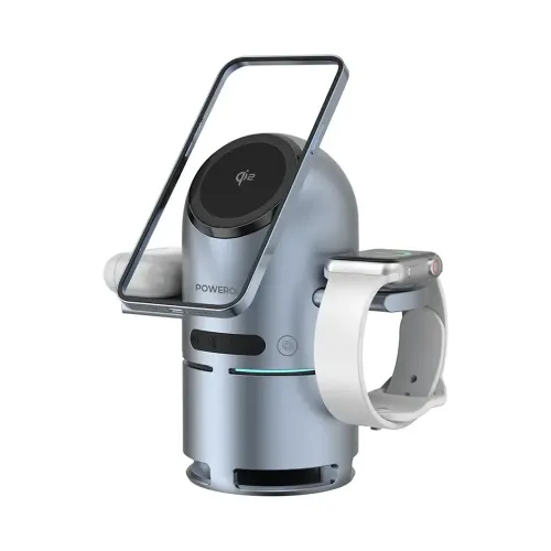Powerology Qi2 Speaker Charge Station - Gray