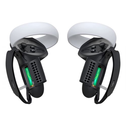 KIWI design Controller Grips Cover Accessories for Meta/Oculus Quest 2 with Battery Opening, Protector with Knuckle Straps(Black)