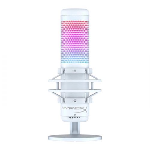 HyperX QuadCast S RGB USB Condenser Standalone Gaming Microphone for PC, PS5, PS4 & Mac - White