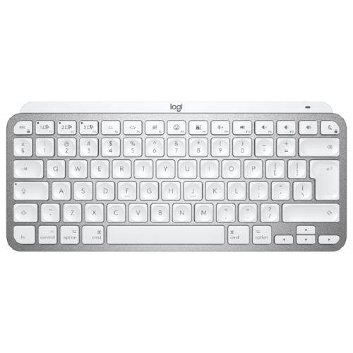 Logitech MX Keys Mini Mac Keyboard - Wireless + Bluetooth, Qwerty US International, LED Backlight - Gray