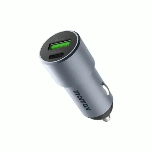 Momax Dual-Port Car Charger 38W - Grey