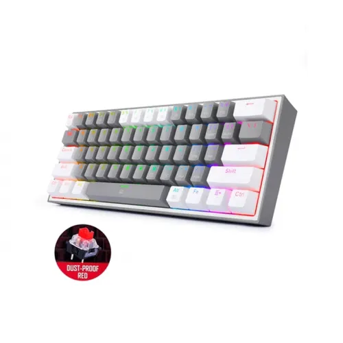 Redragon FIZZ RGB Wired Gaming Mechanical Keyboard (K617-RGB) (Dust Proof Red) (English)