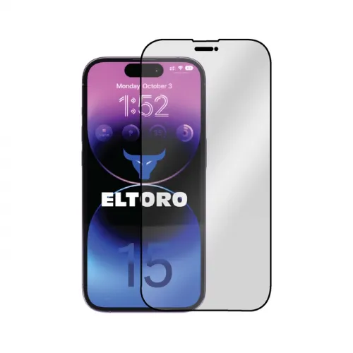 Eltoro Double Strong CF Screen Protector for iPhone 15 Pro - Clear/Black