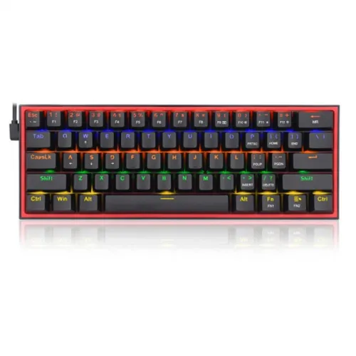 Redragon Fizz K617 Rgb Usb Mini Mechanical Gaming Keyboard Red Switch 61 Keys Wired Detachable Cable (English)