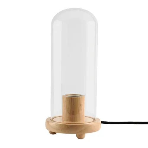 Momax Wooden Lamp Stand With Glass Cover Dome