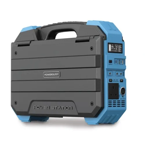 Powerology 600w 192000mah Portable Generator Integrated Solar Panel - Blue