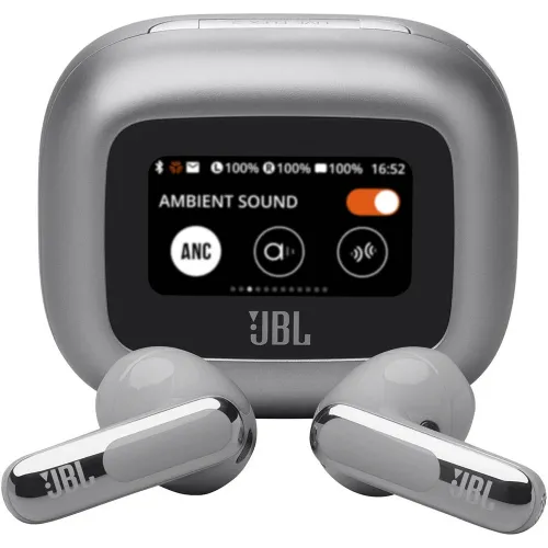 Jbl Live Flex 3 True Wireless Noise Cancelling Earbuds With Display - Silver