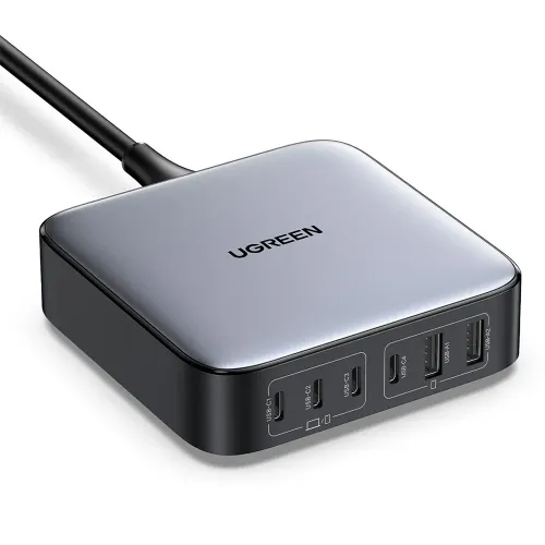 Ugreen Nexode 200w Usb C Gan Charger - 6 Ports Desktop Charger Ac-6port-200w - Space Gray