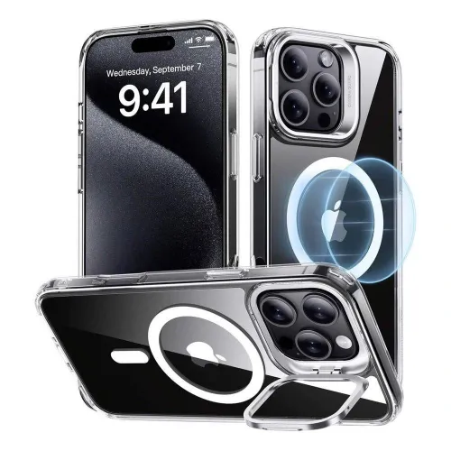 Esr Iphone 16 Pro Max Classic Hybrid Case With Stash Stand - Clear