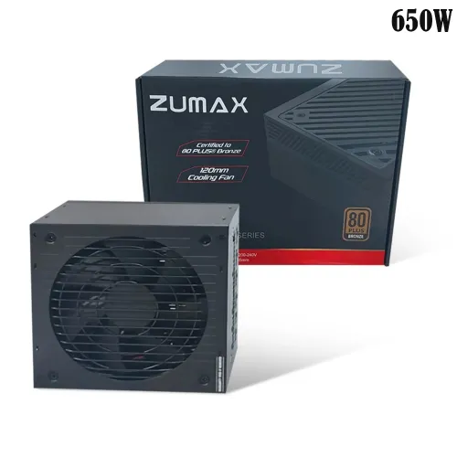 Zumax Mass Series 650w 80 Plus Bronze 120mm Cooling Fan Power Supply