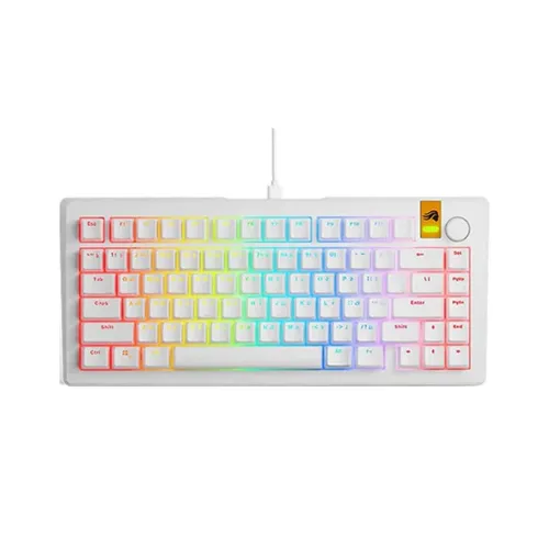 Glorious Gmmk 3 He 75% Prebuilt Wired Mechanical Gaming Keyboard - White (Arabic Layout)