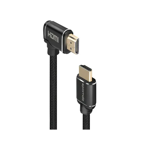 Promate Prolink4k1-500 High Definition Right Angle 4k Hdmi Audio Video Cable 5m - Black