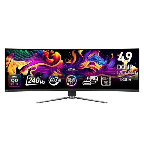 Msi Mpg 491cqpx - 49 Inch Dqhd 240hz 0.03ms Hdmi 2.1 Qd-oled Curved Gaming Monitor - Black